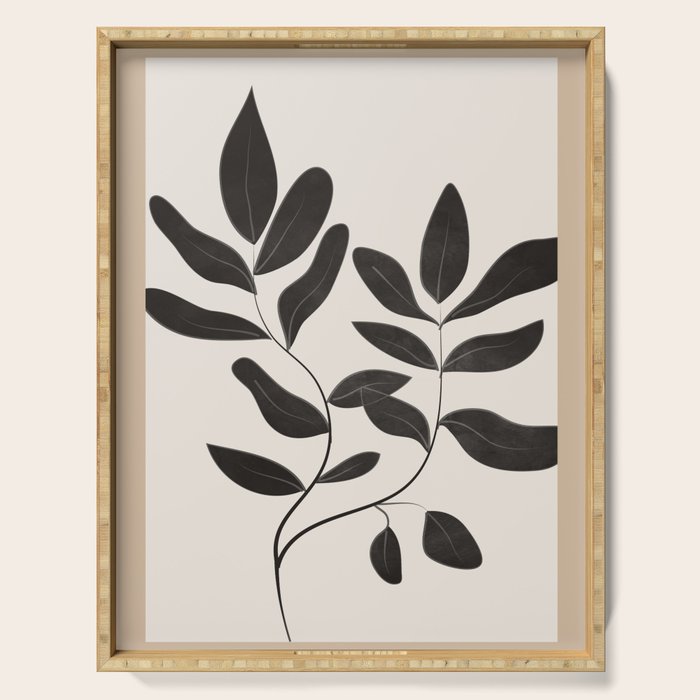 Minimalist plants and leaves Art 8 Serving Tray Gallery Image 1