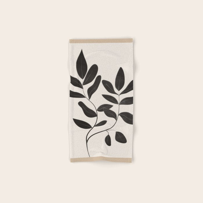 Minimalist plants and leaves Art 8 Bath Towel Gallery Image 1
