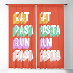 EAT PASTA RUN FASTA Window Curtain Gallery Image 5