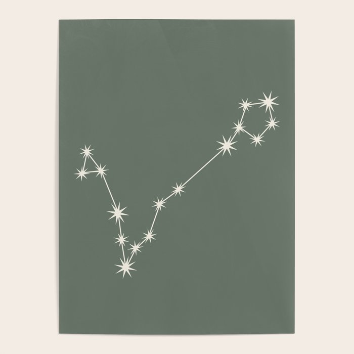 Pisces Zodiac Star Constellation Line Art Sage Poster Gallery Image 1