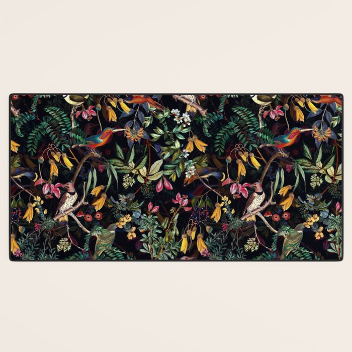 Vintage Jungle Birds Night Garden Desk Mat Gallery Image 3