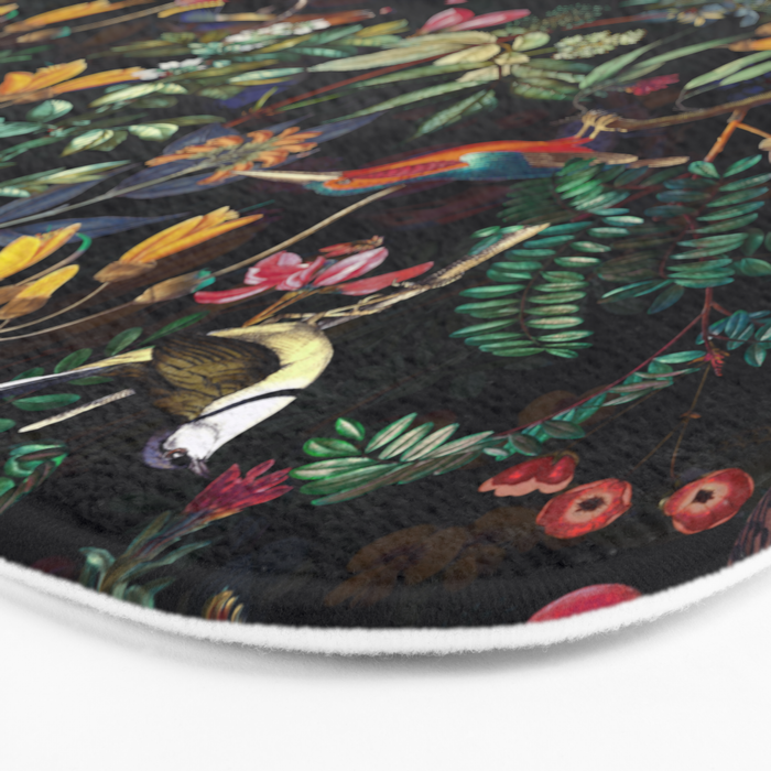 Vintage Jungle Birds Night Garden Bath Mat Gallery Image 3