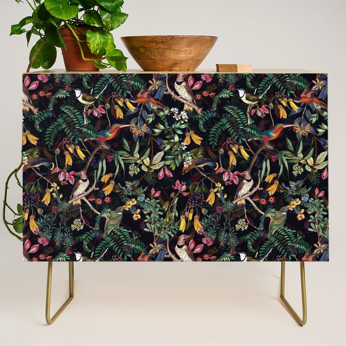 Vintage Jungle Birds Night Garden Credenza Gallery Image 1