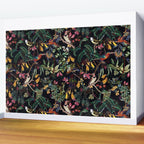 Vintage Jungle Birds Night Garden Wall Mural Gallery Image 2
