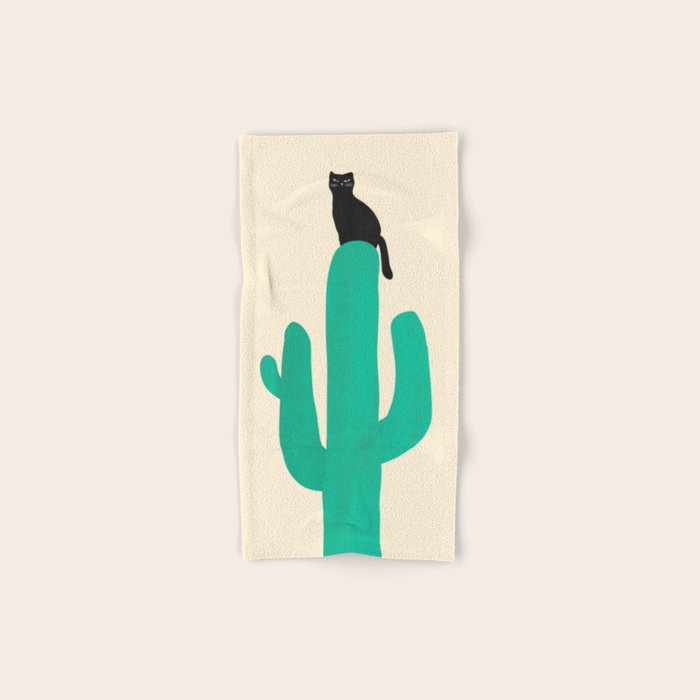 Cat on cactus Bath Towel Gallery Image 1