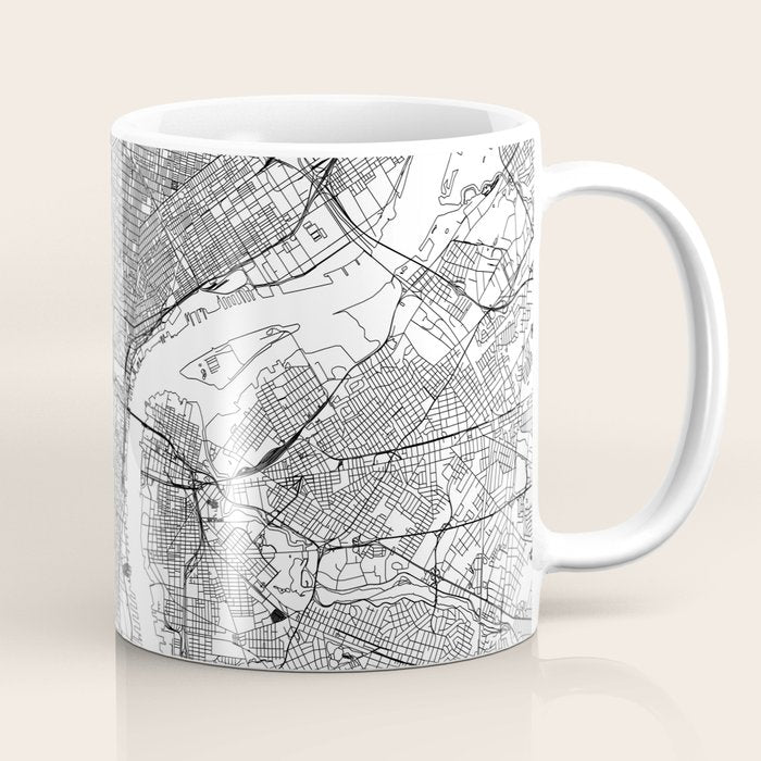 Philadelphia White Map Coffee Mug Gallery Image 1