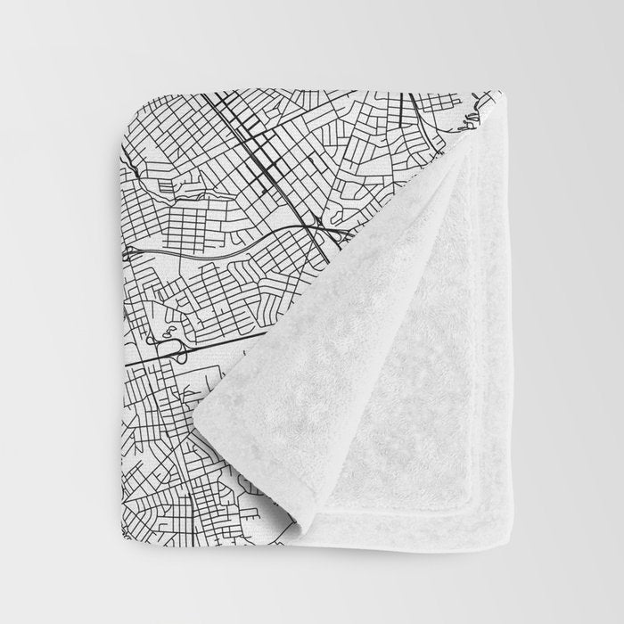 Philadelphia White Map Throw Blanket Gallery Image 3