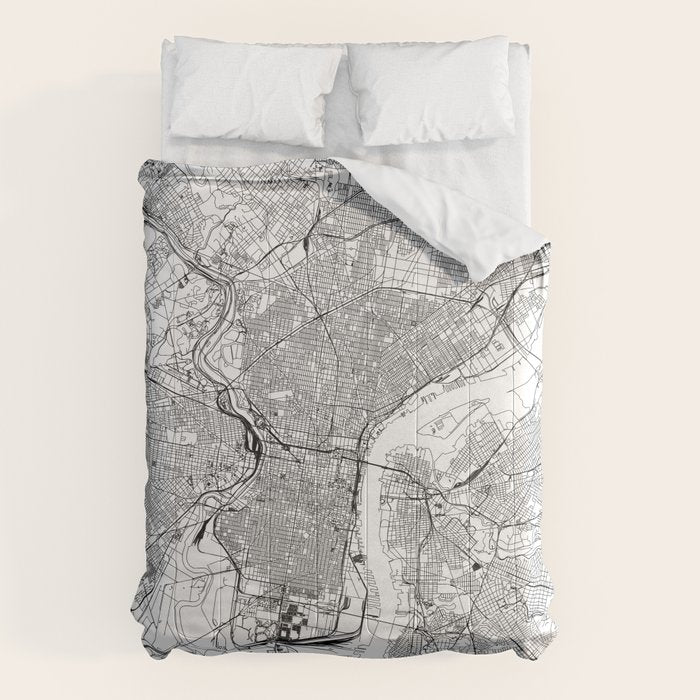 Philadelphia White Map Comforter Gallery Image 6