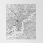 Philadelphia White Map Throw Blanket Gallery Image 2