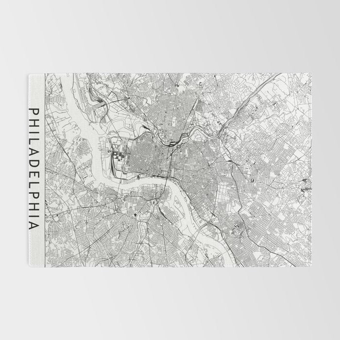 Philadelphia White Map Rug Gallery Image 2