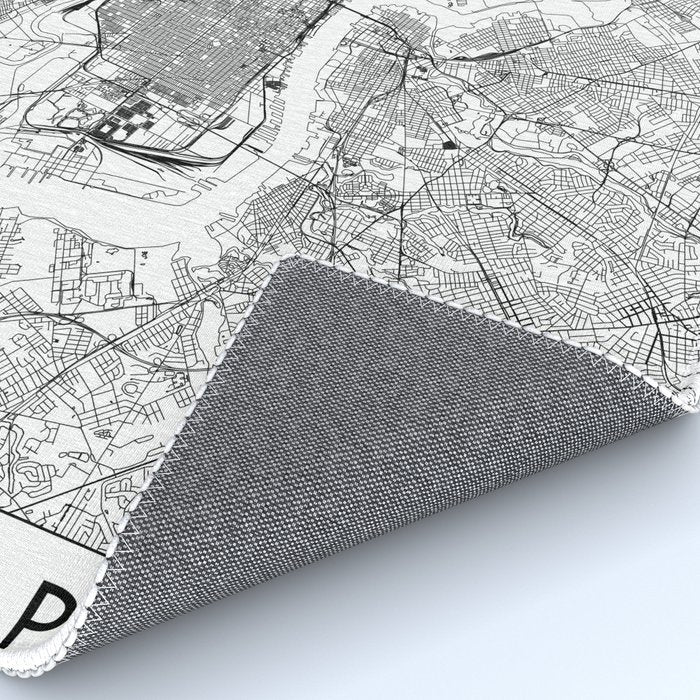 Philadelphia White Map Rug Gallery Image 4