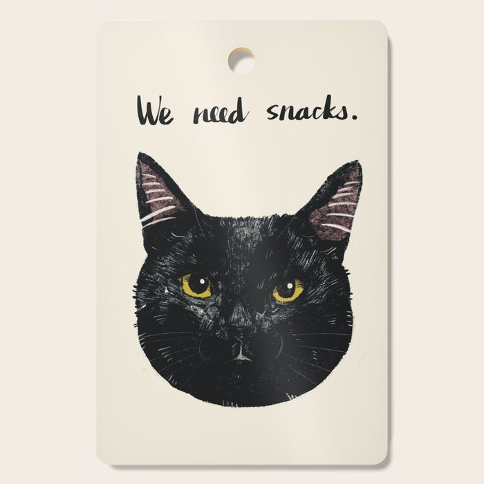 Black Cat needs snacks Cutting Board Gallery Image 1