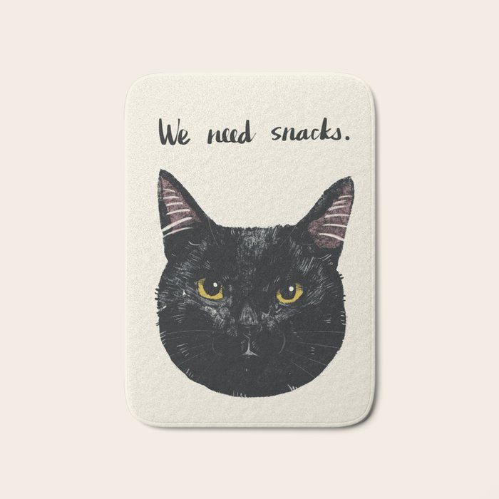 Black Cat needs snacks Bath Mat Gallery Image 1