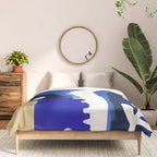 Sea Horse Abstract Ocean Coastal Blue Art Painting Comforter Gallery Image 3