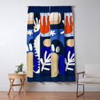 Sea Horse Abstract Ocean Coastal Blue Art Painting Window Curtain Gallery Image 5