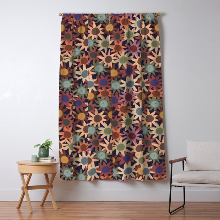 Hand Drawn Florals #6 Window Curtain Gallery Image 5