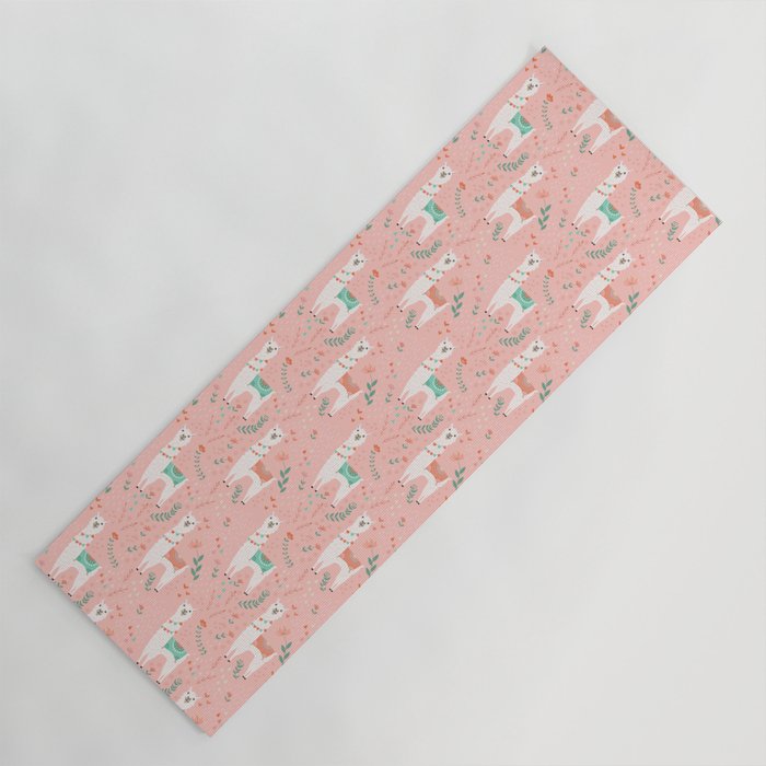 Lovely Llama on Pink Yoga Mat Gallery Image 1