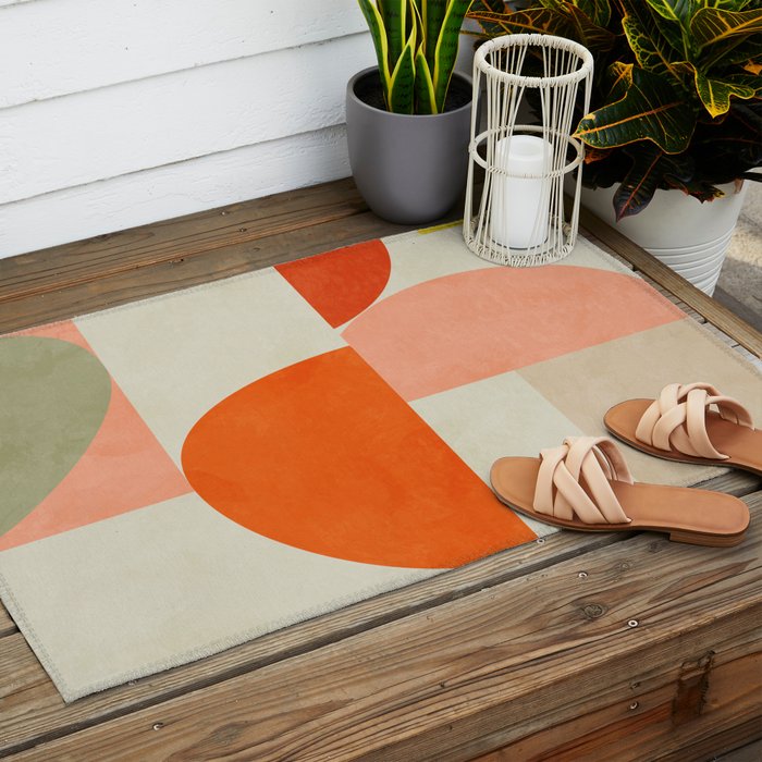 retro mid mod Outdoor Rug Gallery Image 2