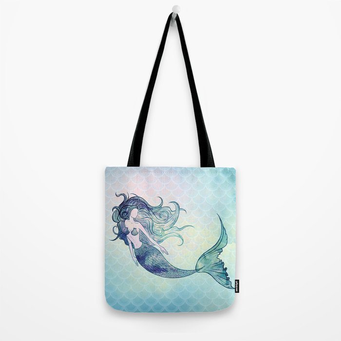 Watercolor Mermaid Tote Bag Gallery Image 2