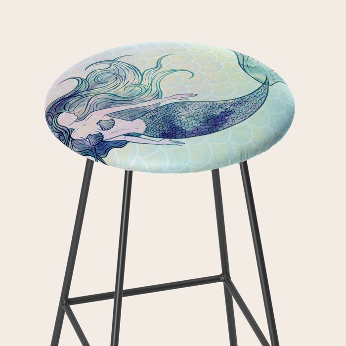 Watercolor Mermaid Stool Gallery Image 2
