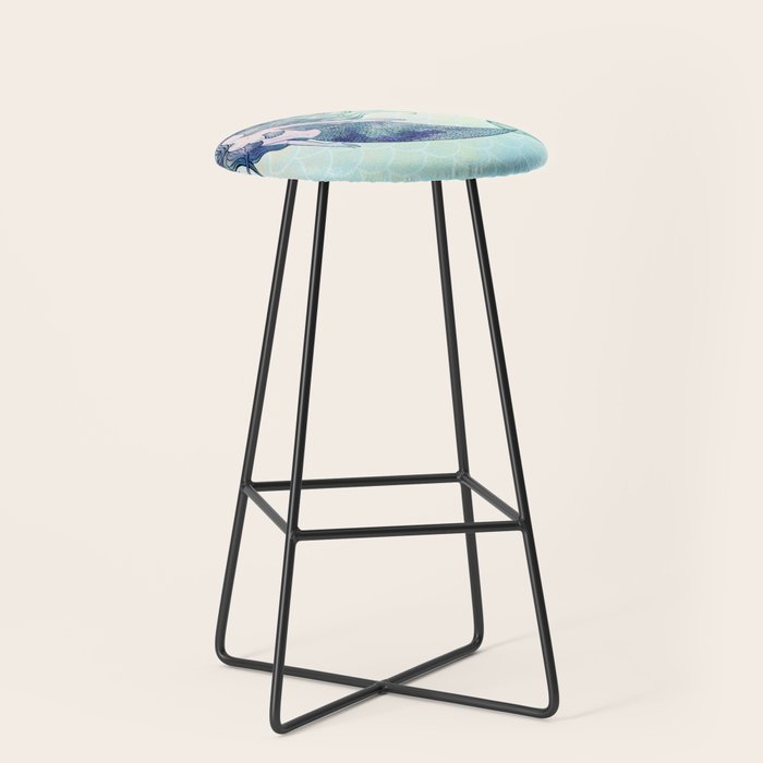 Watercolor Mermaid Stool Gallery Image 1
