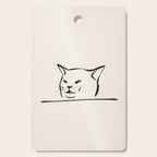 Confused cat meme drawing Cutting Board Gallery Image 1