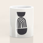 Black & White Minimalist Mid Century Paper collage Funky Black Ink Tribal Geometric by Ejaaz Haniff Coffee Mug Gallery Image 4