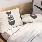 Black & White Minimalist Mid Century Paper collage Funky Black Ink Tribal Geometric by Ejaaz Haniff Pillow Sham Gallery Image 2