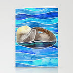 Sea Otter - Curled Stationery Card Gallery Image 2