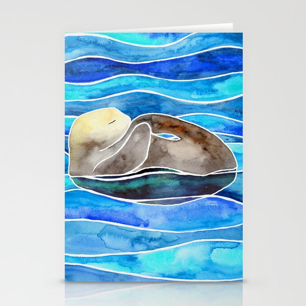 Sea Otter - Curled Stationery Card Gallery Image 2