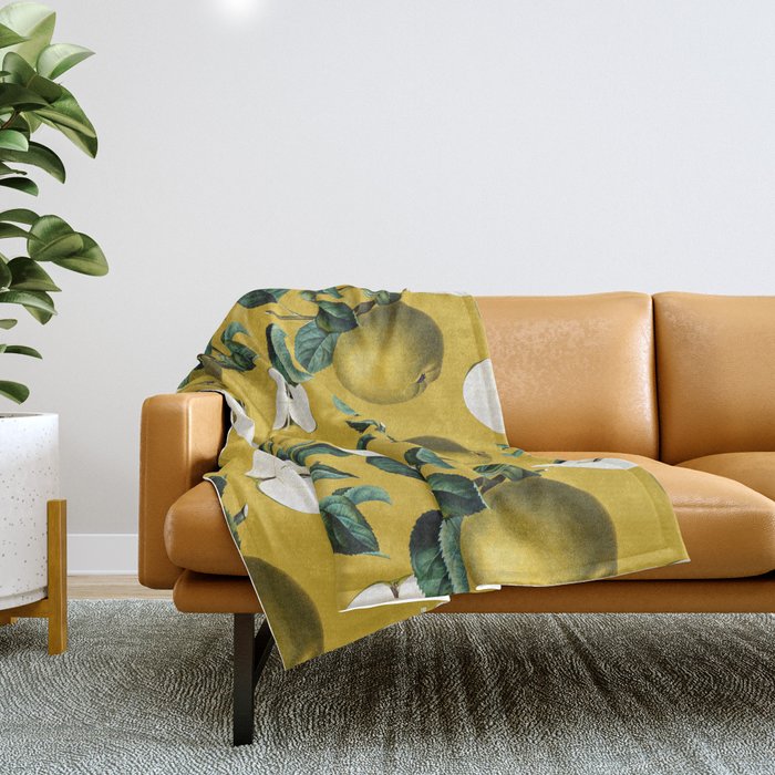 Vintage Fruit Pattern III Throw Blanket Gallery Image 1