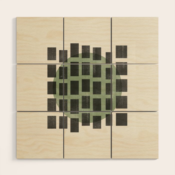 Minimalist Japandi Object Green No.04 Wood Wall Art Gallery Image 1