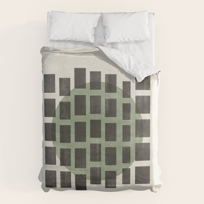 Minimalist Japandi Object Green No.04 Duvet Cover Gallery Image 1