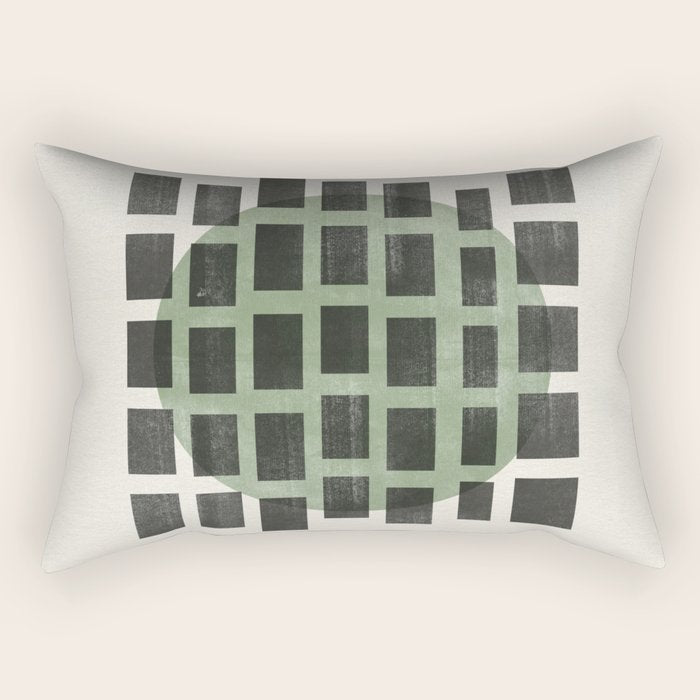 Minimalist Japandi Object Green No.04 Rectangular Pillow Gallery Image 2