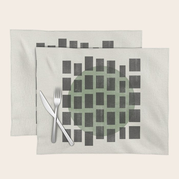 Minimalist Japandi Object Green No.04 Placemat Gallery Image 1