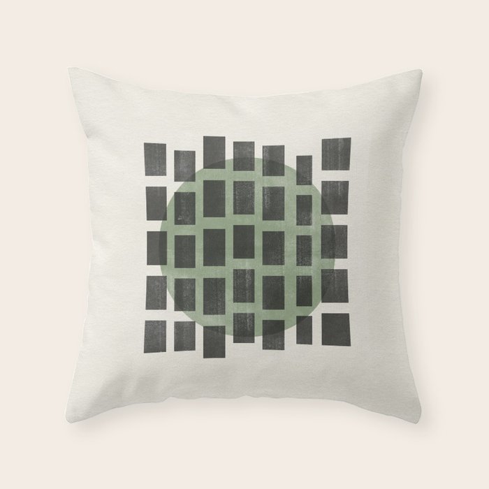 Minimalist Japandi Object Green No.04 Throw Pillow Gallery Image 6