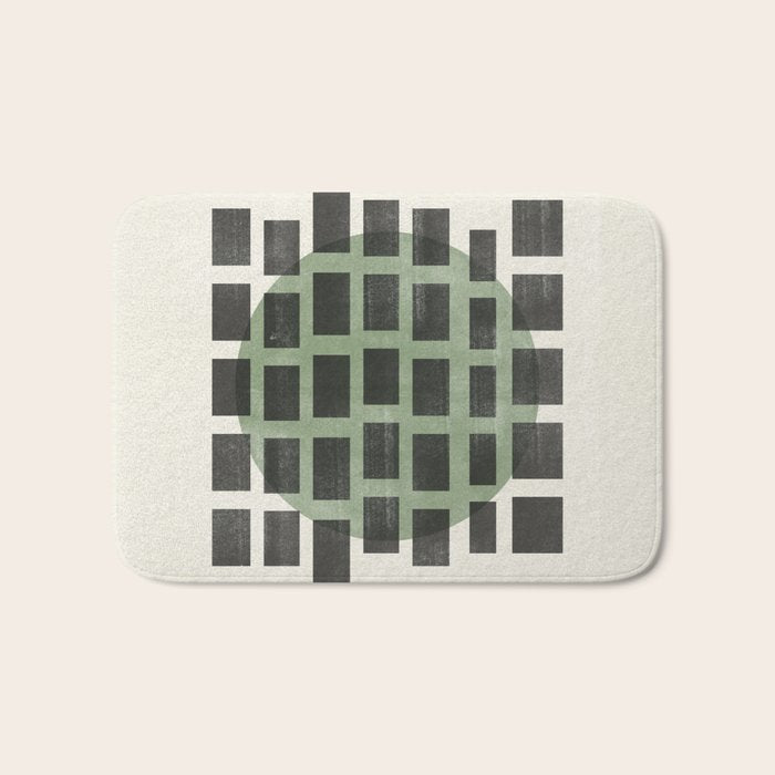 Minimalist Japandi Object Green No.04 Bath Mat Gallery Image 1
