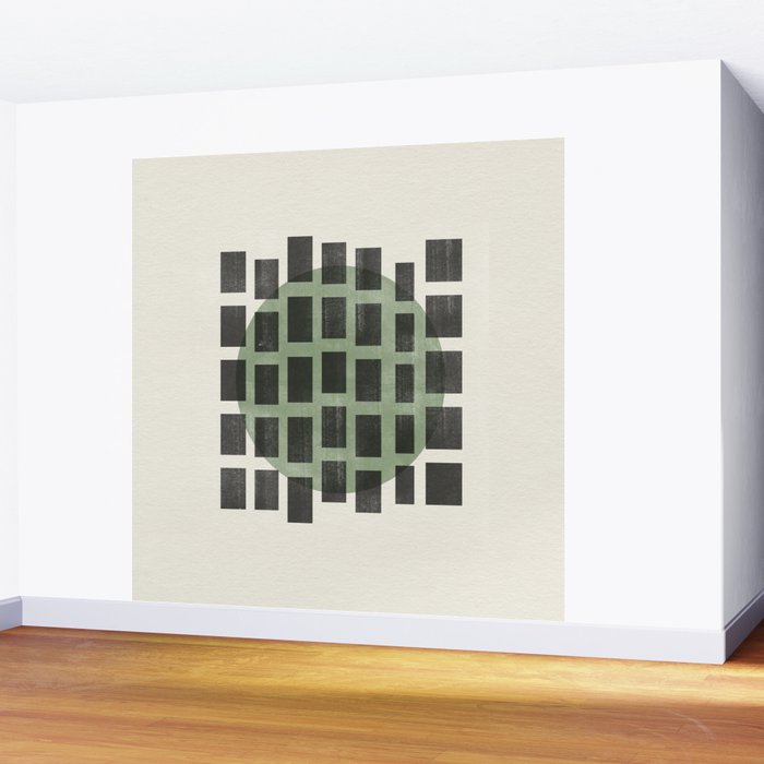 Minimalist Japandi Object Green No.04 Wall Mural Gallery Image 2