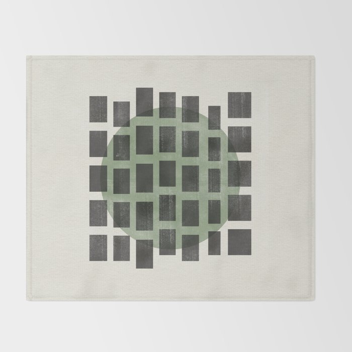 Minimalist Japandi Object Green No.04 Throw Blanket Gallery Image 2