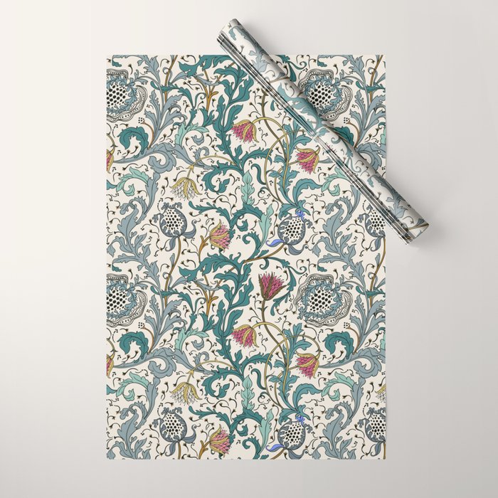 Walter Crane Teazle Art Nouveau Floral Wrapping Paper Gallery Image 1