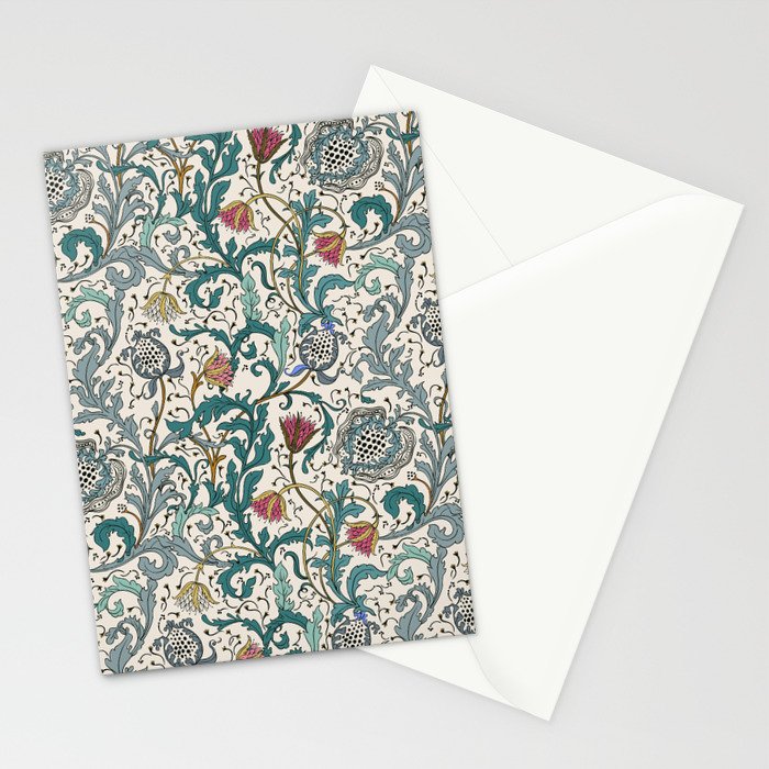 Walter Crane Teazle Art Nouveau Floral Stationery Card Gallery Image 2