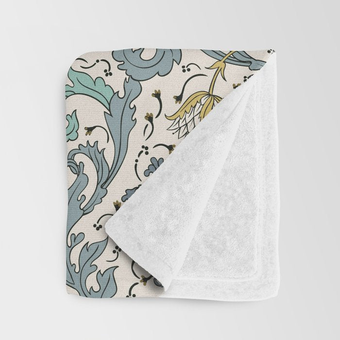 Walter Crane Teazle Art Nouveau Floral Throw Blanket Gallery Image 3