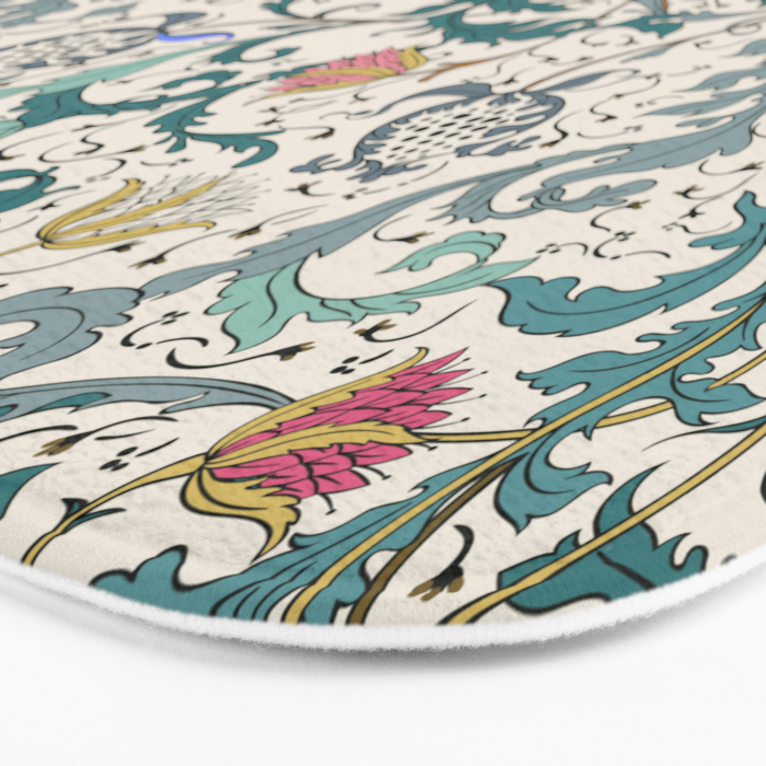 Walter Crane Teazle Art Nouveau Floral Bath Mat Gallery Image 3