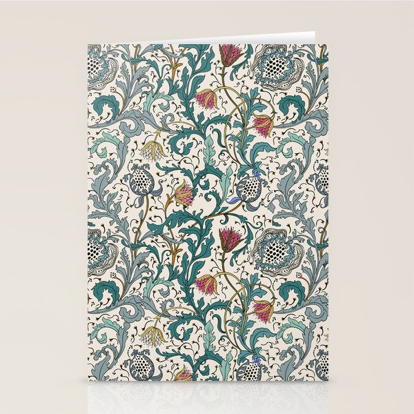 Walter Crane Teazle Art Nouveau Floral Stationery Card Gallery Image 2