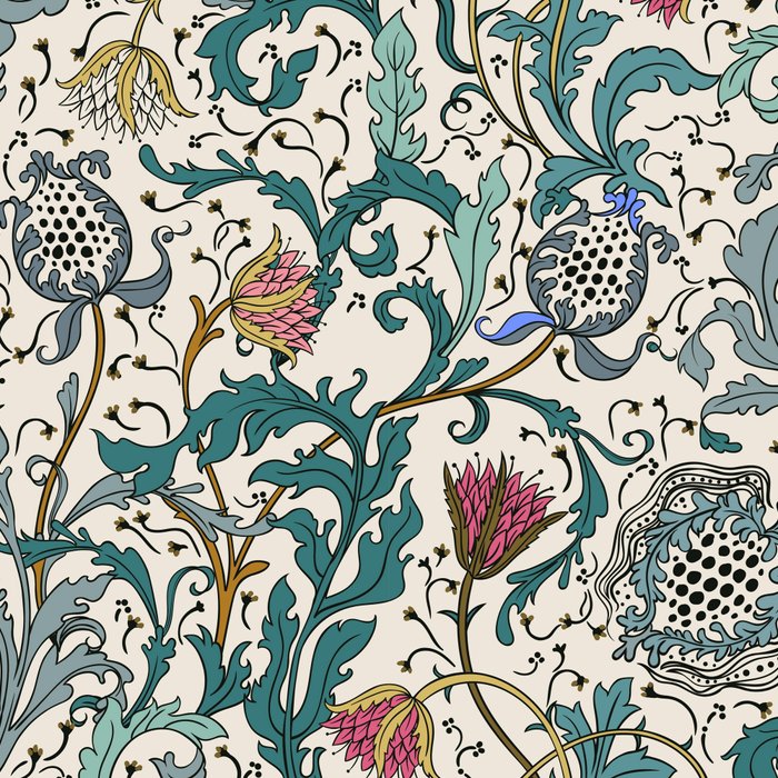 Walter Crane Teazle Art Nouveau Floral Coffee Mug Gallery Image 2