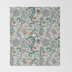 Walter Crane Teazle Art Nouveau Floral Throw Blanket Gallery Image 2