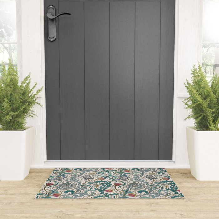 Walter Crane Teazle Art Nouveau Floral Welcome Mat Gallery Image 3
