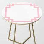 Pink Greek Key Border Side Table Gallery Image 2