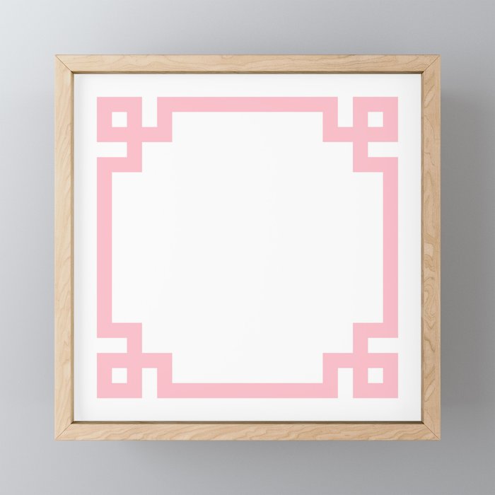 Pink Greek Key Border Mini Art Print Gallery Image 1