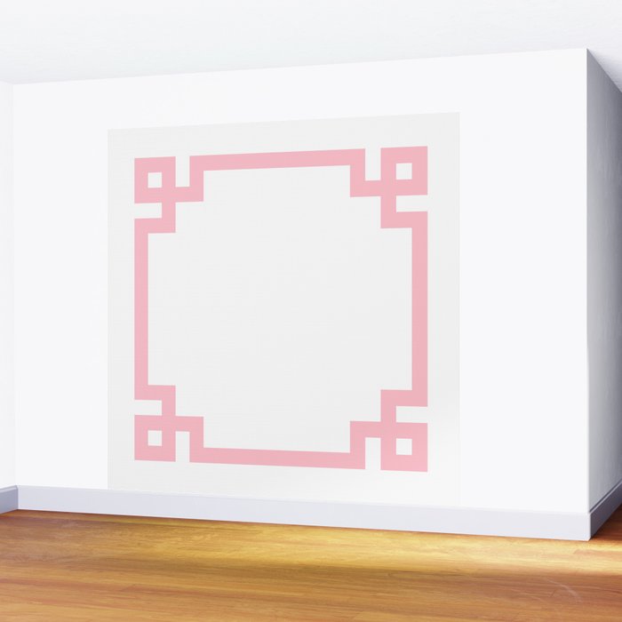 Pink Greek Key Border Wall Mural Gallery Image 2